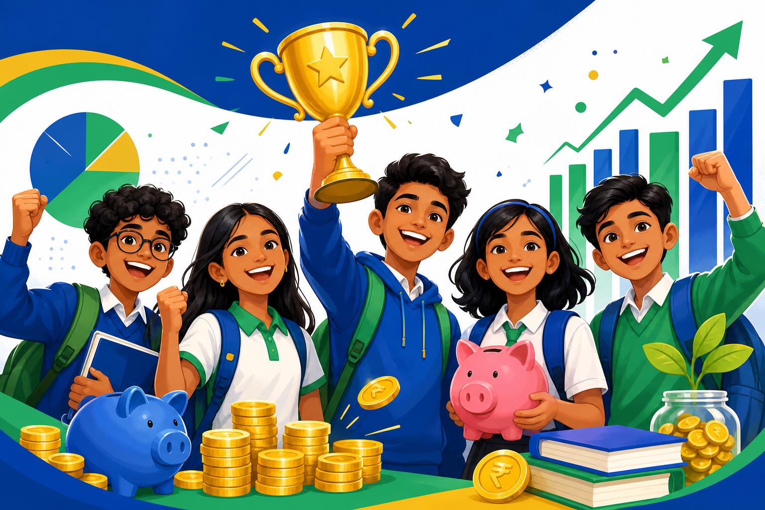 Students celebrating their financial literacy journey